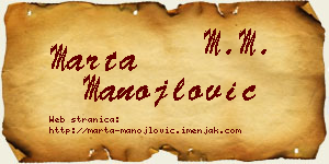 Marta Manojlović vizit kartica
